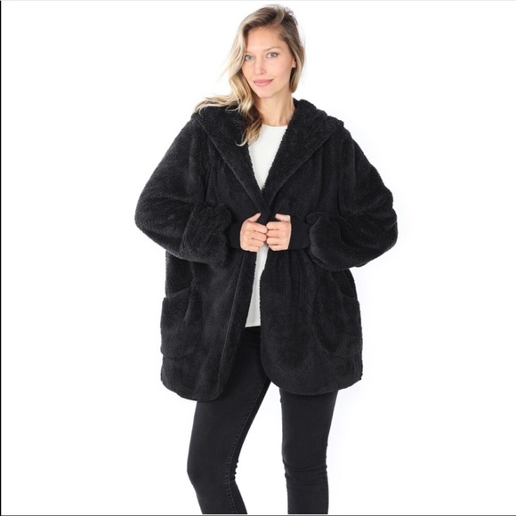 Only 2 left❤️New! Cozy, warm, Sherpa hooded coat - Picture 5 of 7